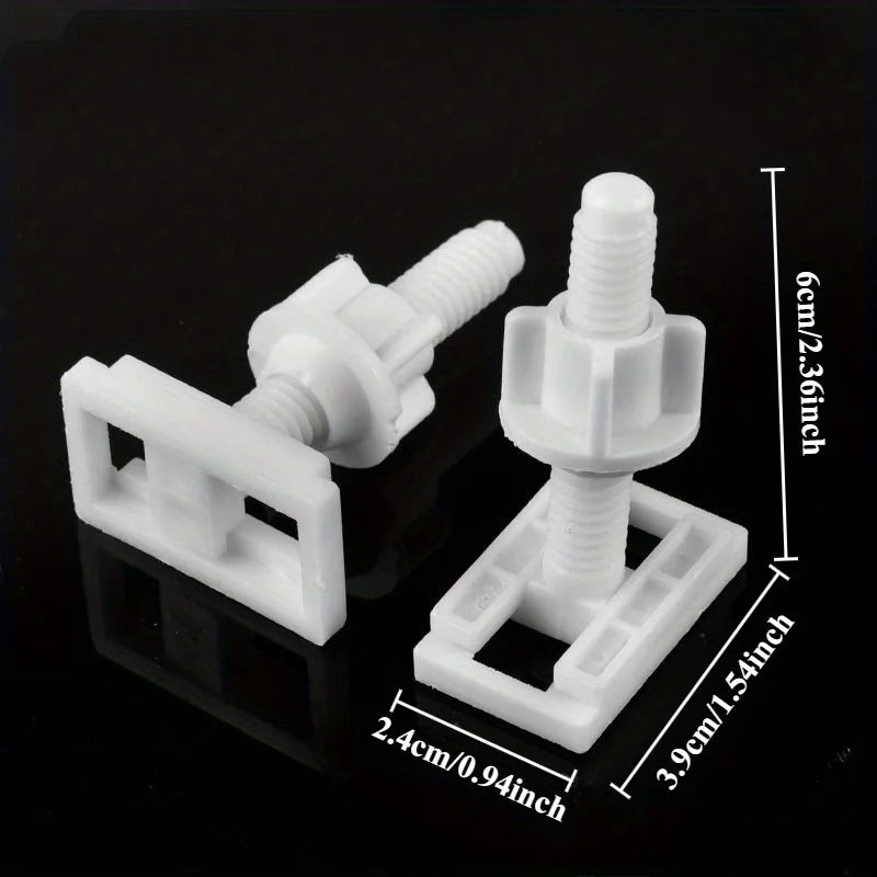 4pcs Universal Toilet Seat Fixing Bolts, Screws & Cover Plates Toilet Seat Hardware Babs