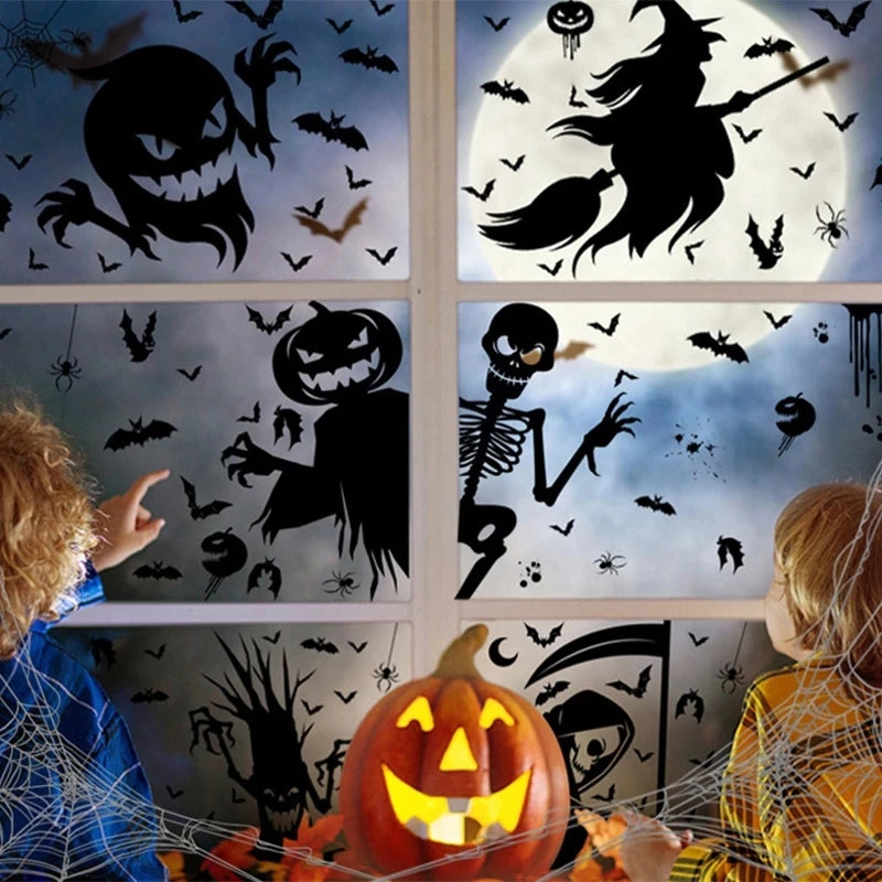 Halloween Removable Wall & Window Stickers – Bat Ghost Pumpkin Halloween Wall Stickers Babs