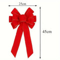 Large Red Velvet Christmas Bow – Gold Edge Tree & Door Decor Christmas Bow Decoration Babs Red Bow 50X27cm