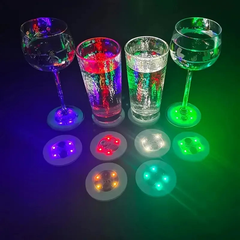 LED Flashing Drink Coasters – Glowing Cup Mat for Parties LED Party Coasters Babs