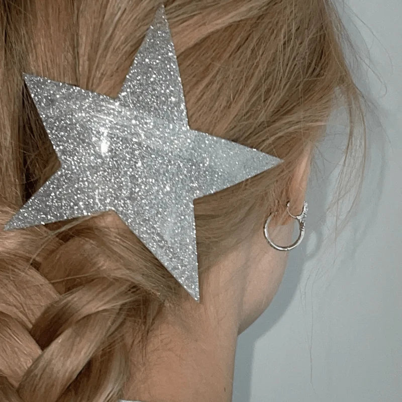 Shiny Star Spring Hair Clip – Y2K Irregular Ponytail Headwear Hair Clip Babs