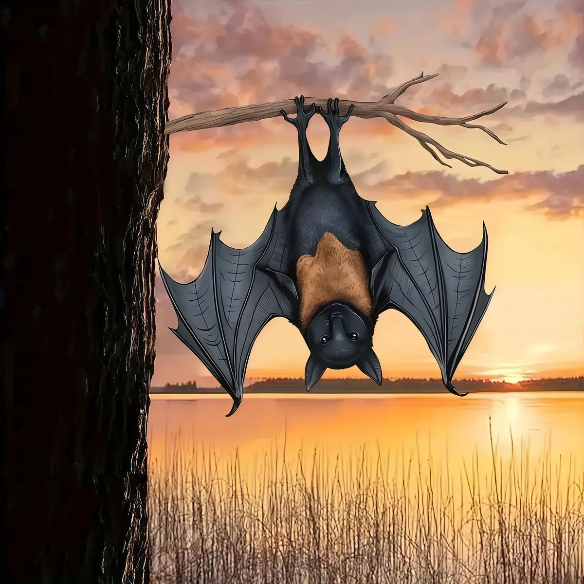 2 Halloween Metal Bat Hanging Ornaments – Indoor & Outdoor Halloween Hanging Ornament Babs X25914