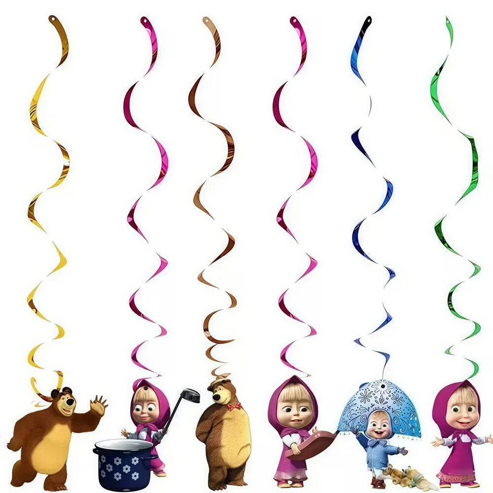 Bear Theme Kids Birthday Party Kit – Plates, Cups & Balloons Party Tableware Kit Babs spiral-6pcs others