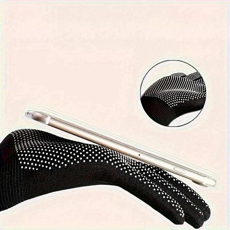 5 Pairs Nylon Dot Grip Gloves – Breathable & Elastic Nylon Work Gloves Babs