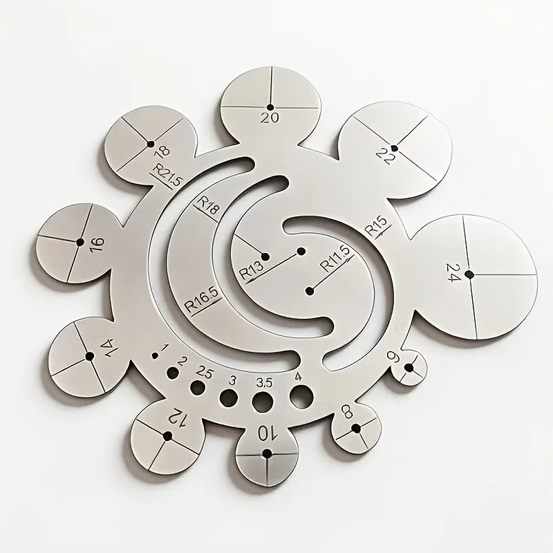 11-in-1 Stainless Steel Radius Template Ruler & Arc Gauge Radius Template Ruler Babs