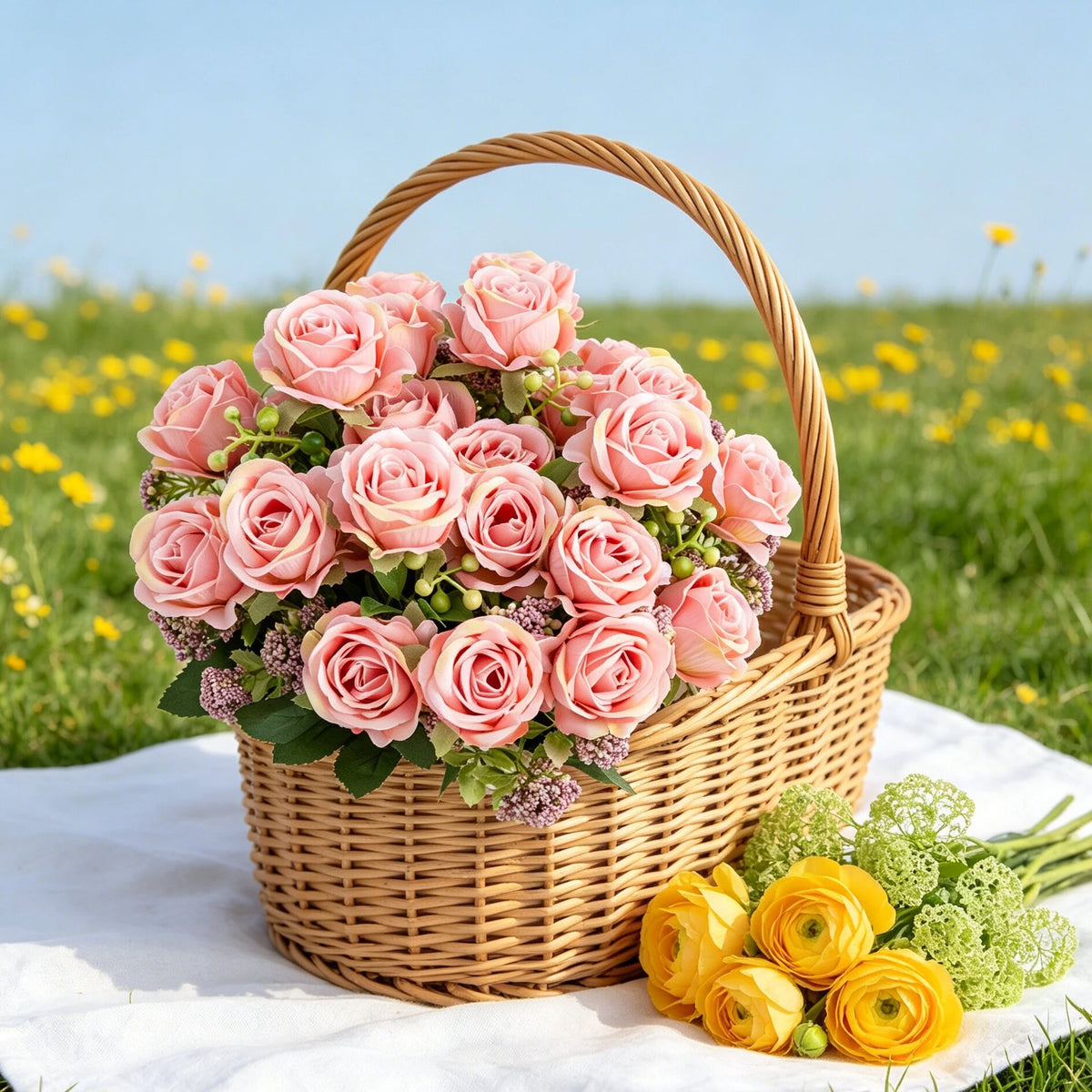 Artificial Silk Rose Bouquet – Wedding & Home Décor Artificial Flower Bouquet Babs