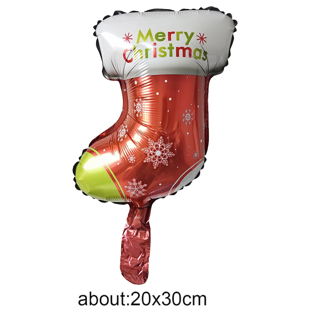 10pcs Mini Christmas Foil Balloons – Santa Snowman Reindeer Foil Party Balloons Babs ROSE RED 10pcs