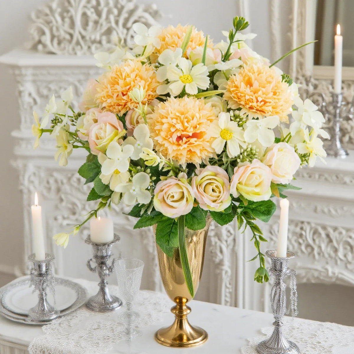 Silk Rose Artificial Flower Bouquet for Wedding & Home Decor Artificial Flower Bouquet Babs