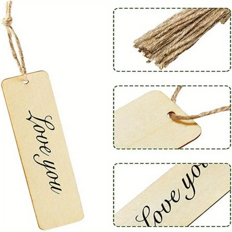20pcs Blank Rectangle Wooden Tags – DIY Crafts & Bookmarks Wood Craft Tags Babs