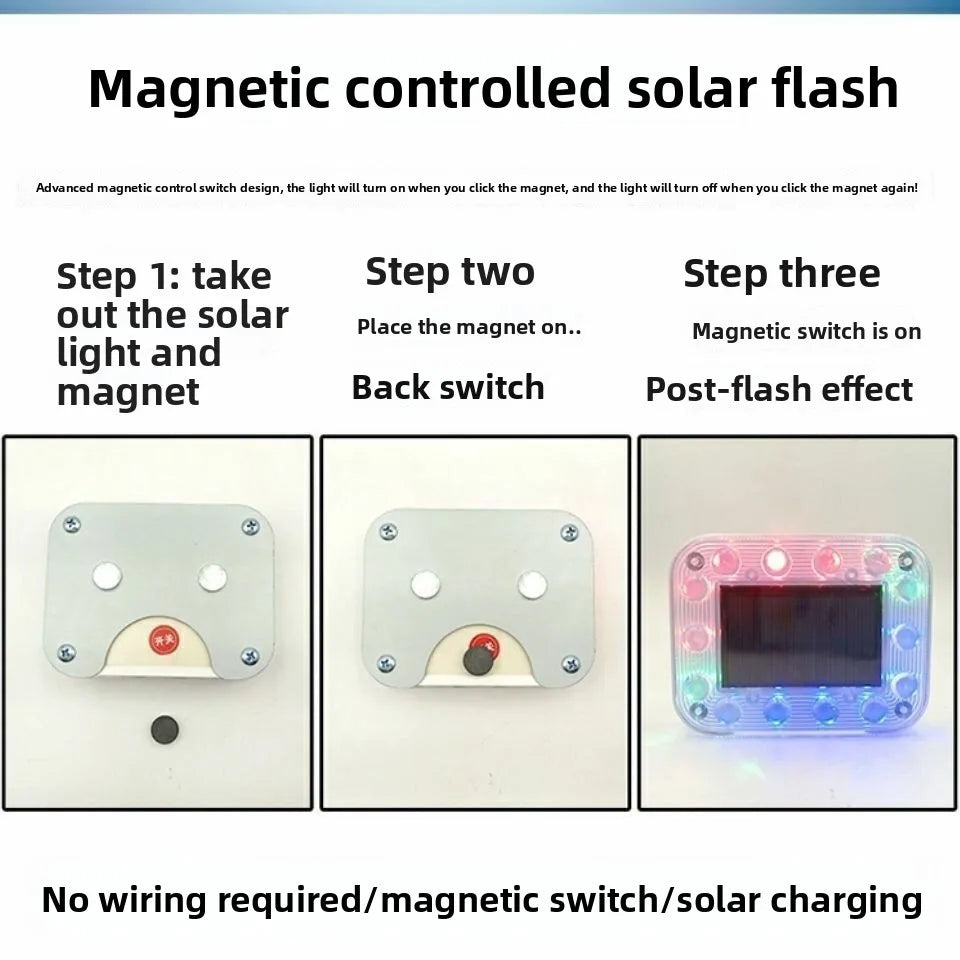 Solar Car Warning Light Flashing Lamp – Strong Magnetic Base Car Warning Light Babs