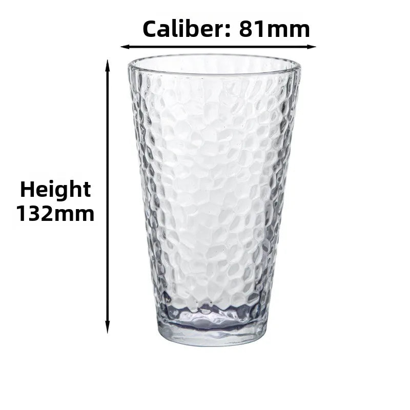 Hammered Glass Cup – Transparent Mug for Tea, Coffee & Milk Glass Drinking Cup Babs Transparent high 301-400ml