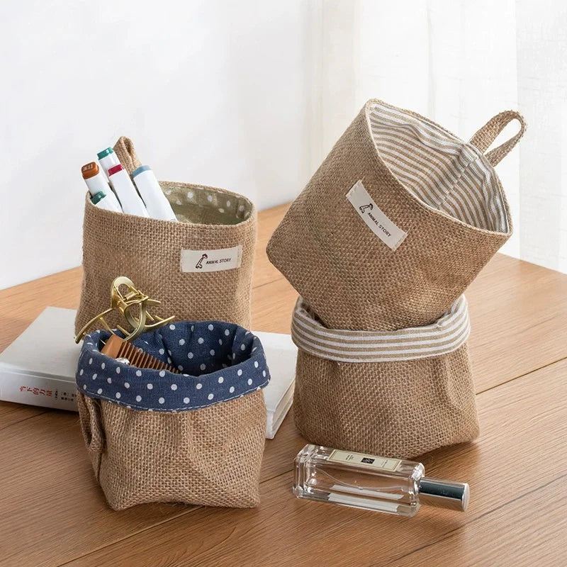 Foldable Wall Hanging Storage Bag – Cotton Linen Organizer Wall Hanging Organizer Babs