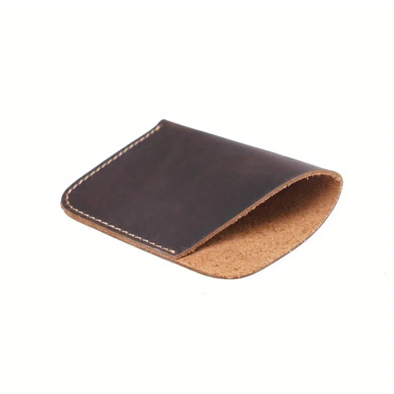 Vintage Cowhide Leather Wallet – Hand-Stitched Card Holder Leather Wallet Babs Coffee