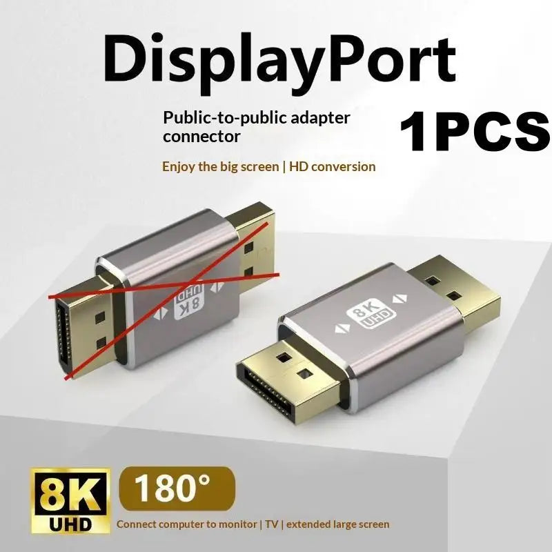 90° Right Angle DisplayPort 1.4 Adapter – 8K 60Hz M to F DisplayPort Adapter Babs A10