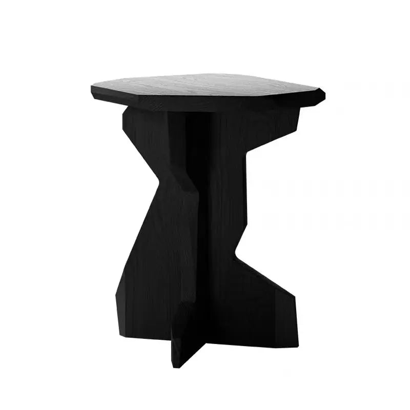 Modern Minimalist Solid Pine Wood Side Table 40×40×45 cm Wooden Side Table Babs Black