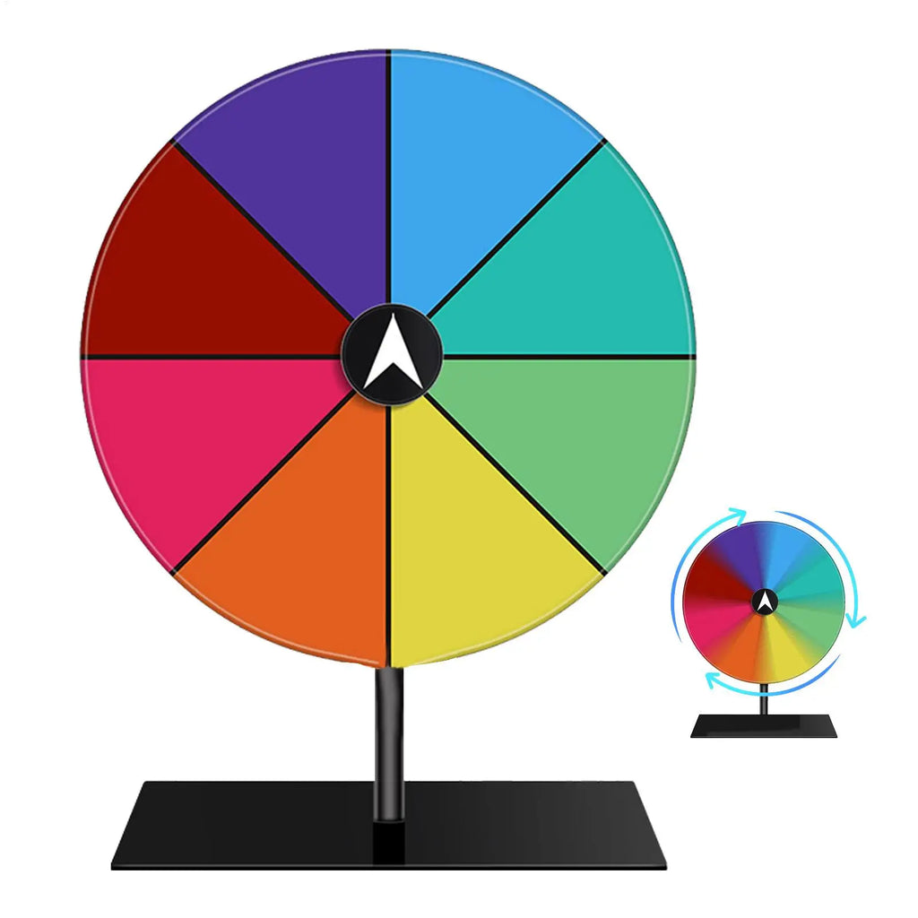 Tabletop Prize Spin Wheel – Editable 8-Section Party Roulette Party Spin Wheel Babs