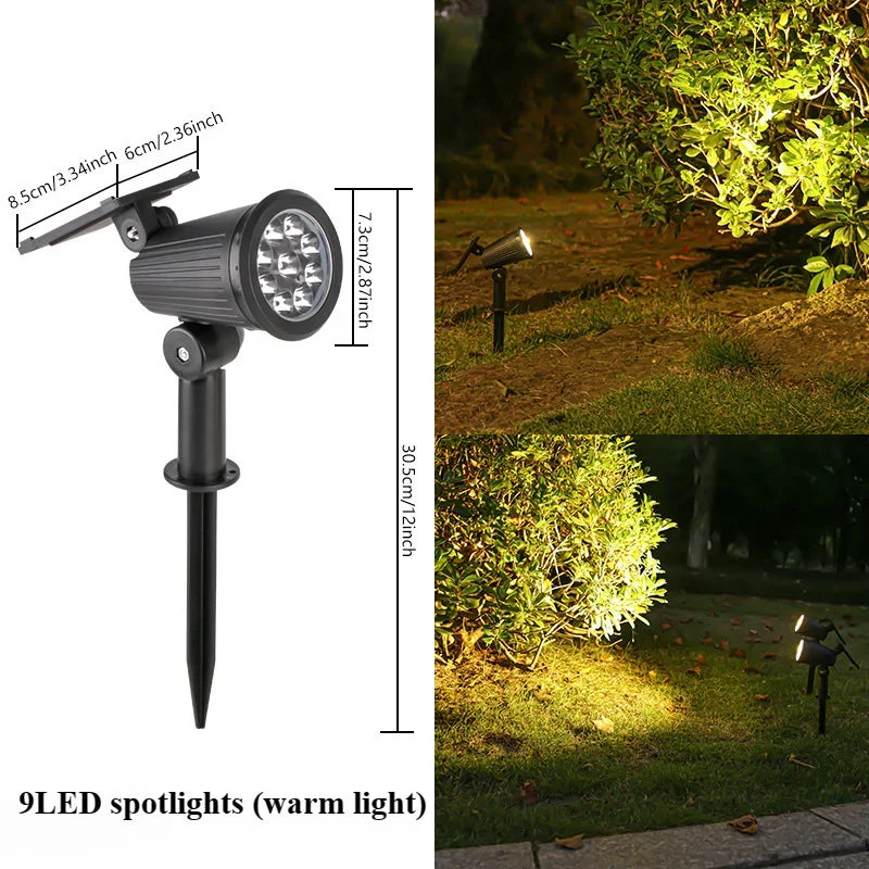 Solar LED Spotlight – Waterproof Outdoor Garden Landscape Light Solar Garden Spotlight Babs Warm light