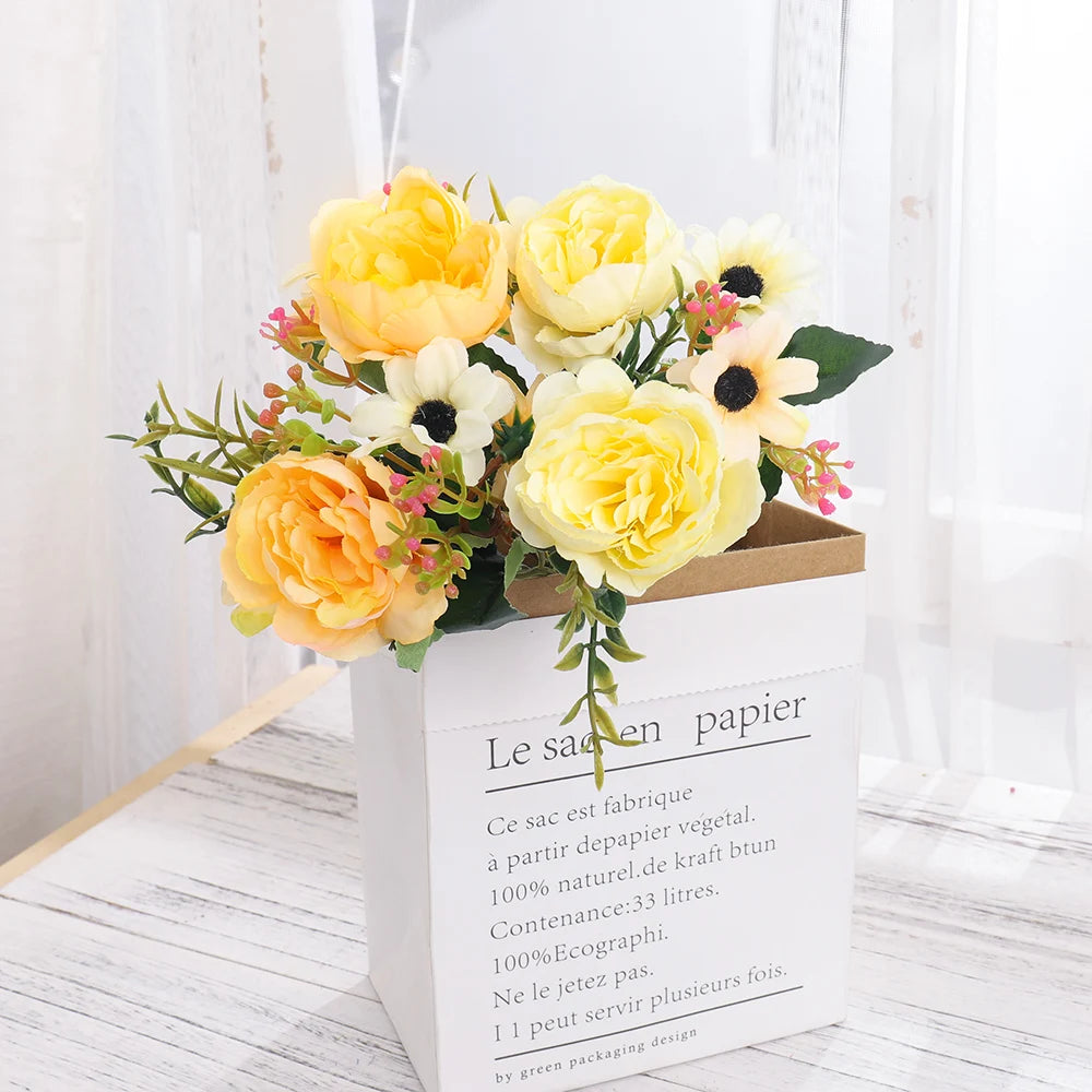 Silk Peony Artificial Flowers – Wedding & Home Garden Decor Artificial Silk Flowers Babs Chamapagne