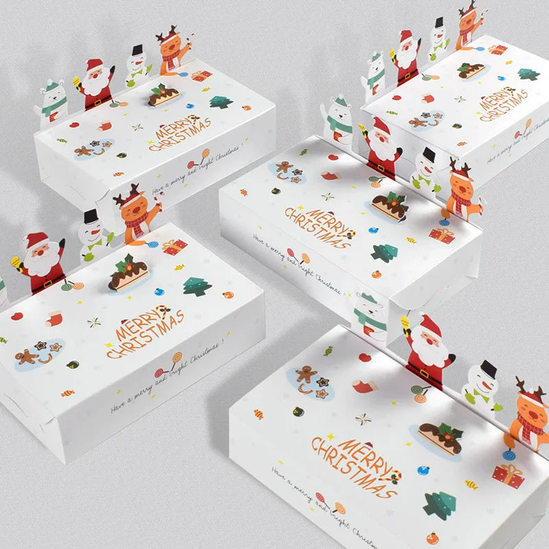 Christmas Kraft Paper Candy Gift Boxes 5/10Pcs – Holiday Favors Holiday Gift Boxes Babs
