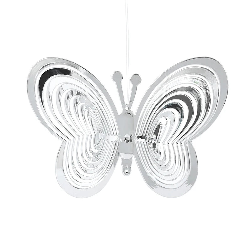 Heart Butterfly Wind Spinner – Bird Deterrent Garden Ornament Garden Wind Spinner Babs silver butterfly