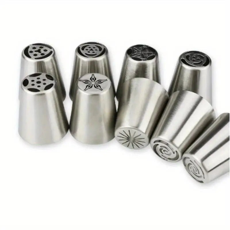 9pc Russian Piping Tips Set – Stainless Steel Cake Nozzles | Babs Cake Decorating Tips Babs