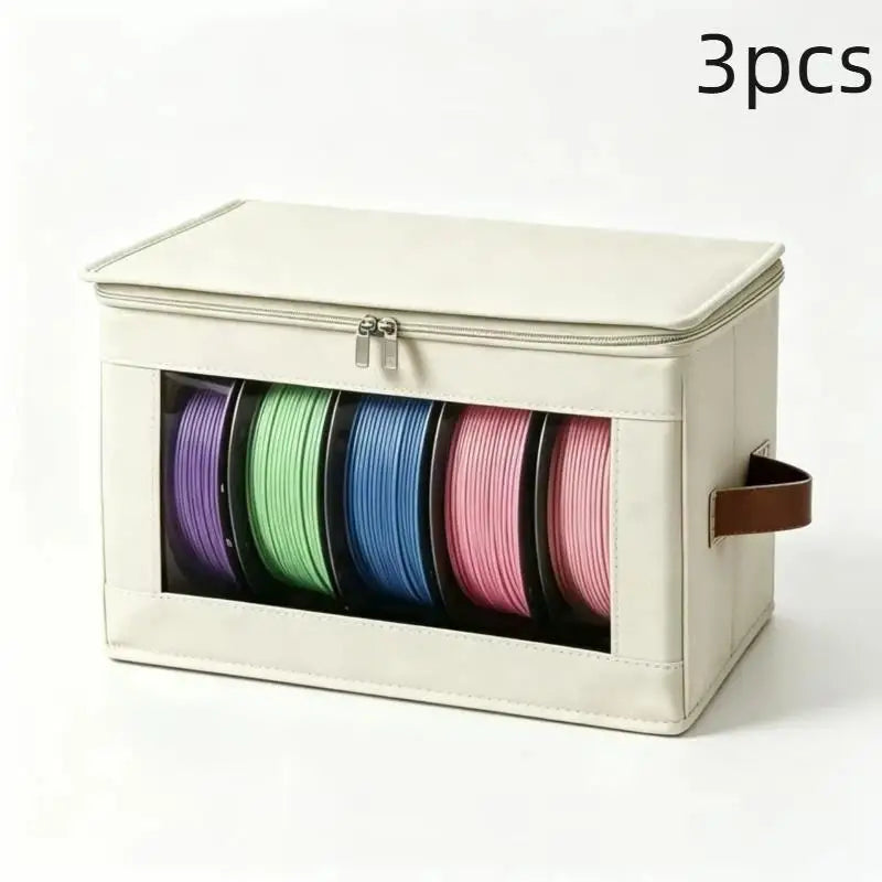 3PCS 3D Printer Filament Storage Bags – Dustproof Organizer Filament Storage Bag Babs Beige 3pcs