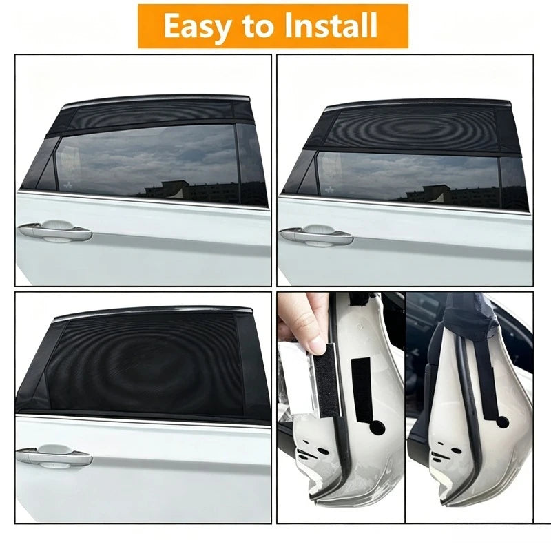Car Window Mesh Sunshade & Mosquito Net – 2/4pcs Universal Car Window Sun Shade Babs