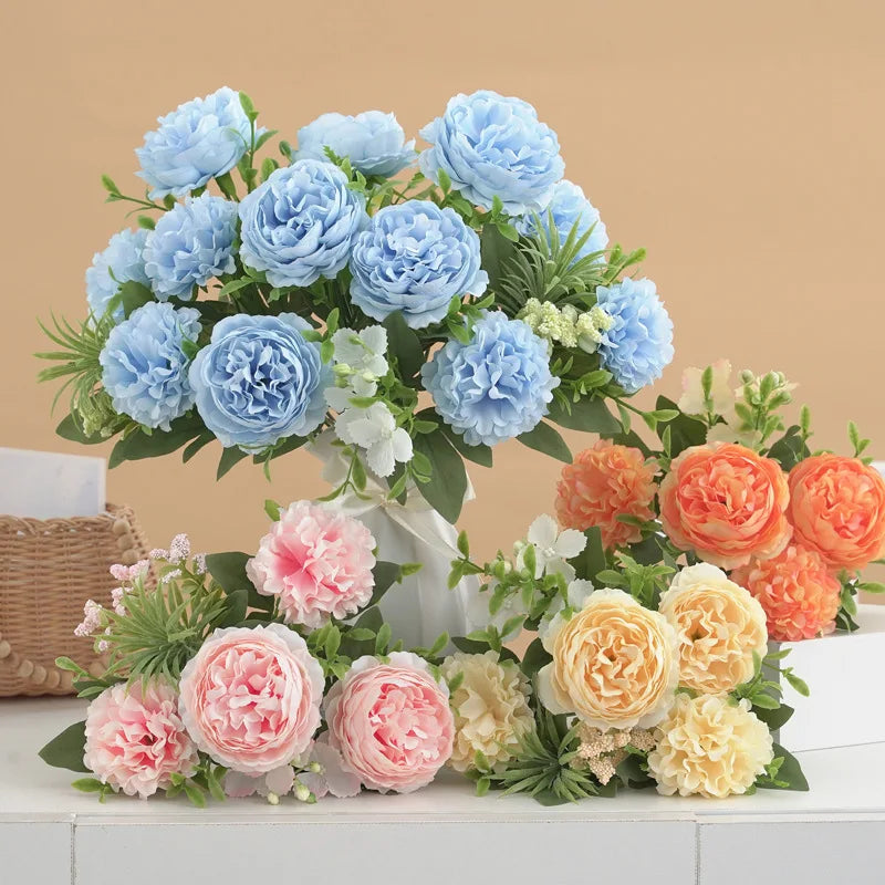 5-Fork Silk Artificial Flower Bouquet – Wedding & Home Decor Artificial Flower Bouquet Babs