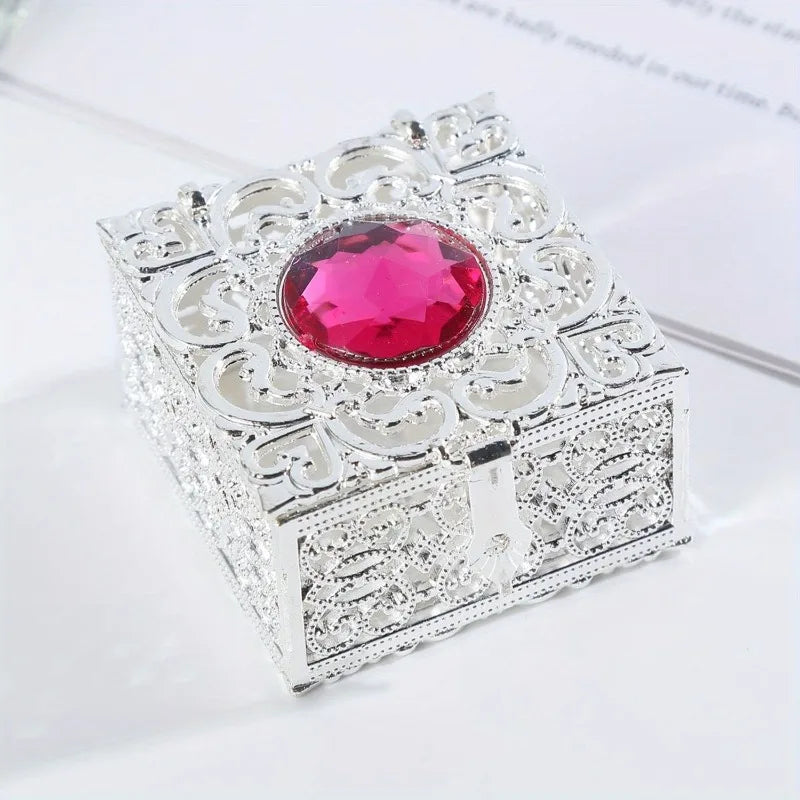 Rosary Bead Box – Metal Catholic Jewelry Storage Case | Vintage Jewelry Storage Box Babs silvery