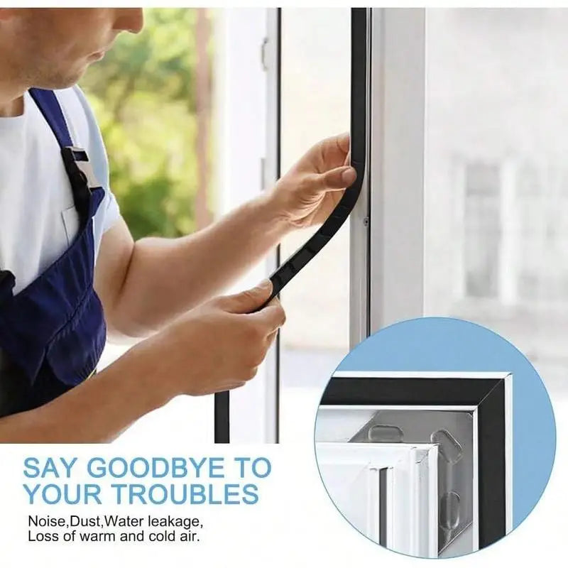 40 Ft V-Shaped Weather Stripping – Door & Window Seal Strip Weather Stripping Seal Babs