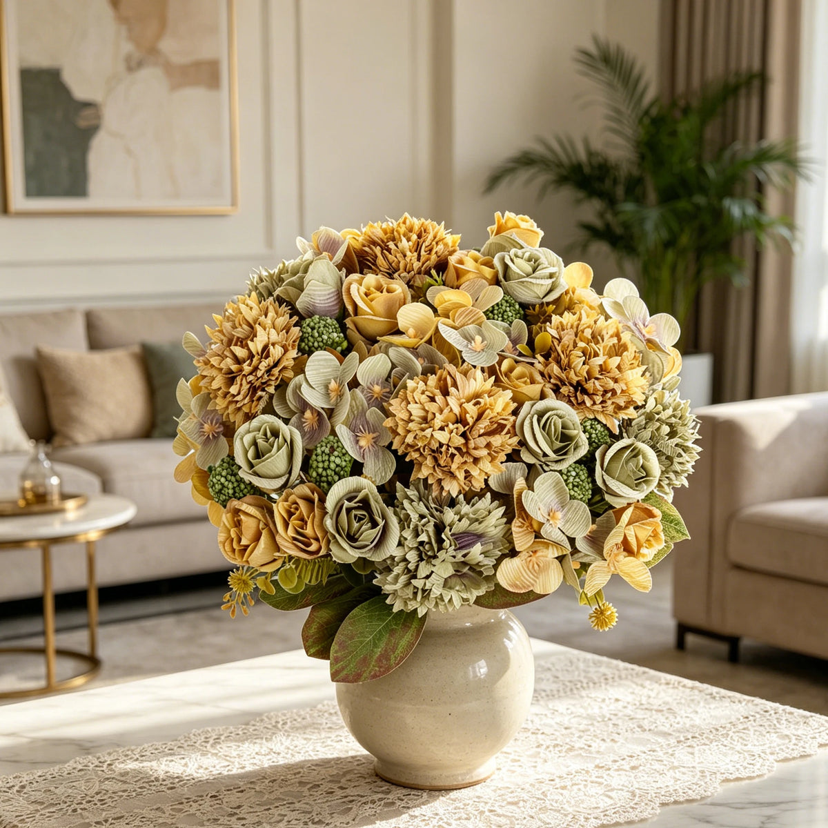 Artificial Silk Rose Ball Bouquet for Wedding & Home Décor Artificial Flower Bouquet Babs