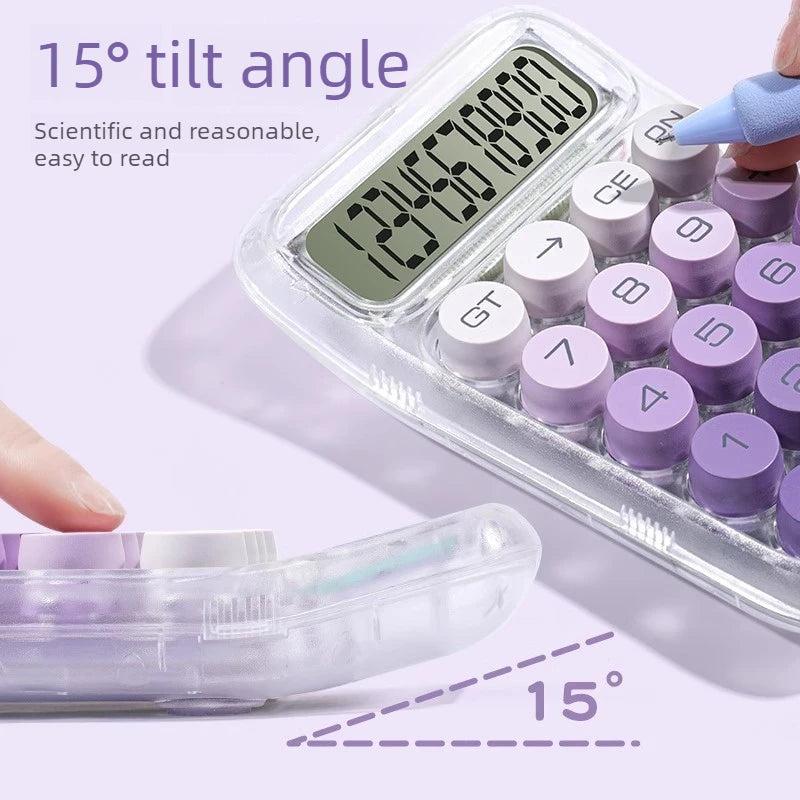 Gradient Transparent Mini Calculator – 10-Digit Portable Portable Calculator Babs