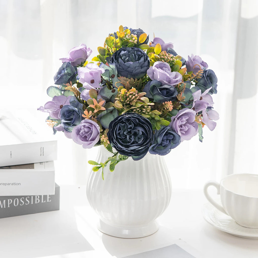 Artificial Silk Peony Bouquet – Wedding & Home Décor Flowers Artificial Silk Flowers Babs