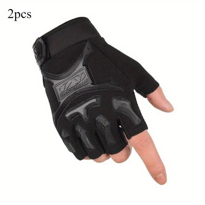 Tactical Half Finger Gloves – Anti-Slip Cycling & Climbing Tactical Sport Gloves Babs black