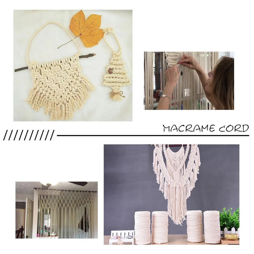 Macrame Cotton Rope 2mm 200M Natural DIY Cord – 2 Pack Macrame Craft Cord Babs