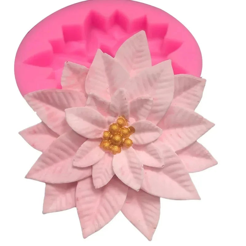 Christmas Leaves & Flowers Silicone Mold – Cake, Candy & Resin Silicone Baking Mold Babs