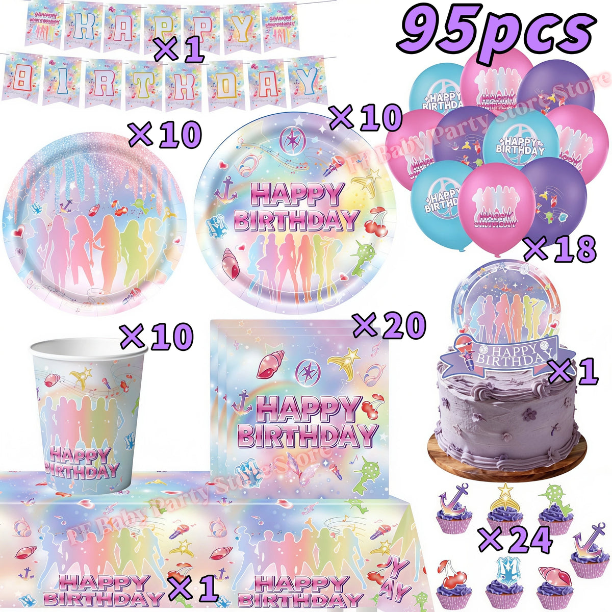 Katseye Kpop Birthday Party Supplies – Plates, Cups & Balloons