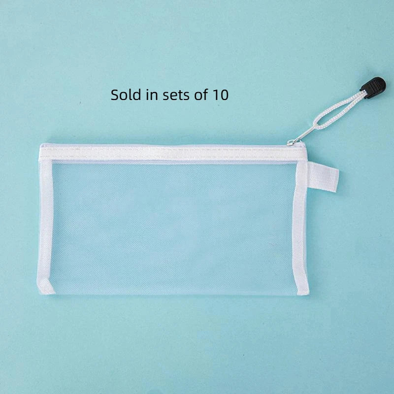 10-Pack Mesh Zipper Pencil Pouches – Clear See-Through Mesh Pencil Pouch Babs B