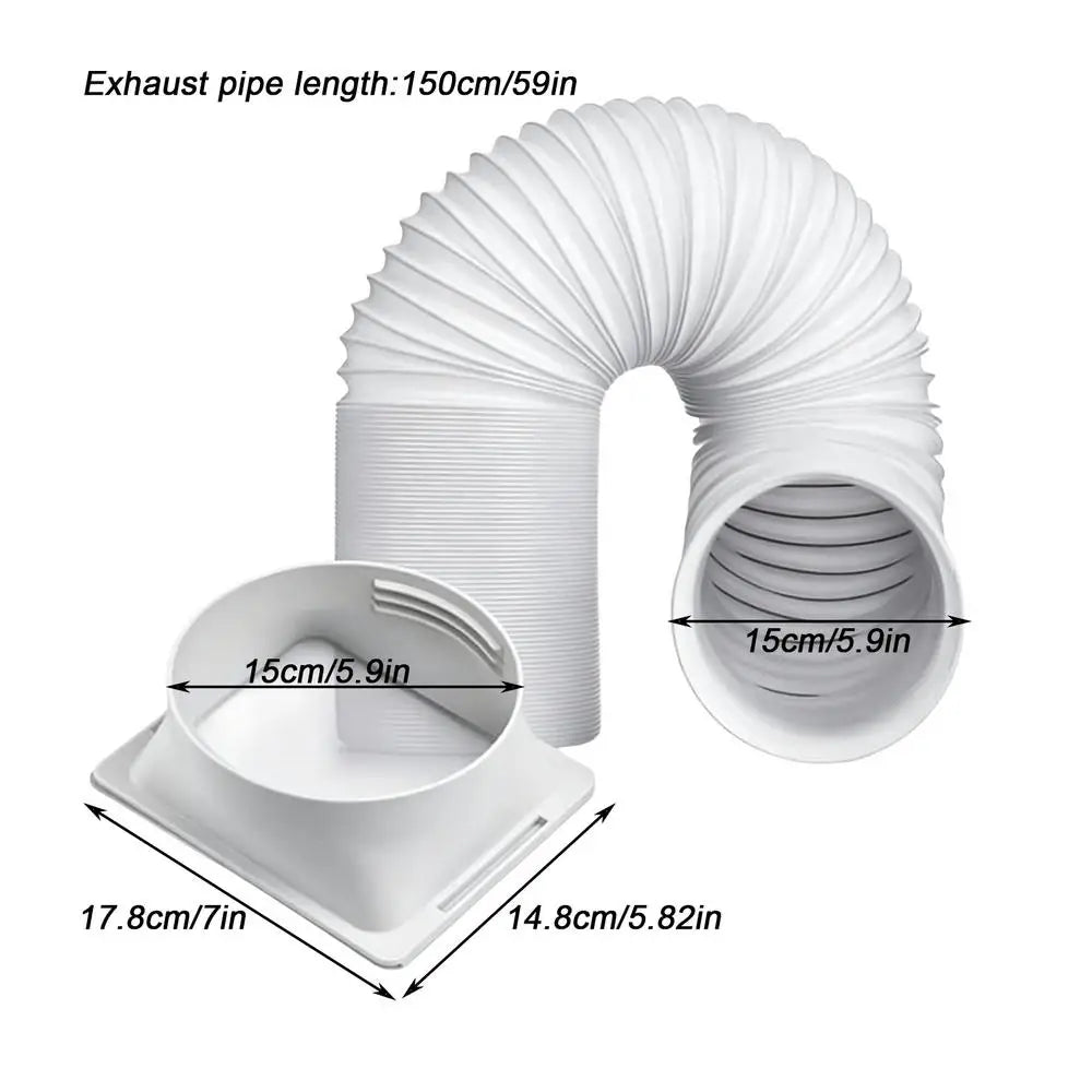 Flexible Telescopic AC Exhaust Hose & Square Vent Connector AC Exhaust Hose Babs 1pcs