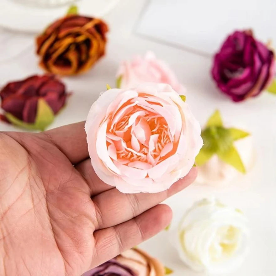 Silk Rose Artificial Flower Heads – Wedding & Home Décor Artificial Silk Flowers Babs