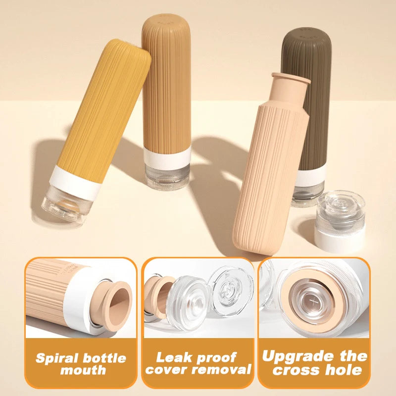 8-Piece Silicone Travel Bottles Set – Leakproof & Refillable Travel Bottle Set Babs