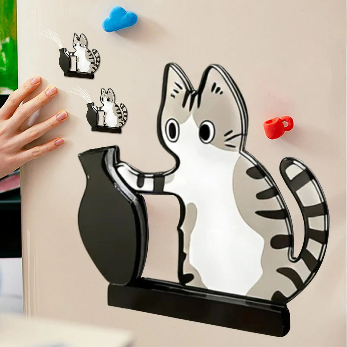 Acrylic Cat Whisker Keepsake Magnet – Cat Hair Storage Box Fridge Magnet Keepsake Babs