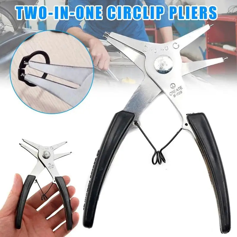 2-in-1 Circlip Pliers – Internal & External Retaining Ring Tool Circlip Pliers Babs 1pc
