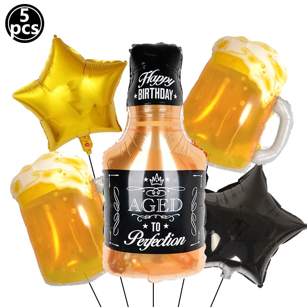 Whiskey Party Decor Set – Balloons, Banner & Table Honeycomb Party Decoration Set Babs green