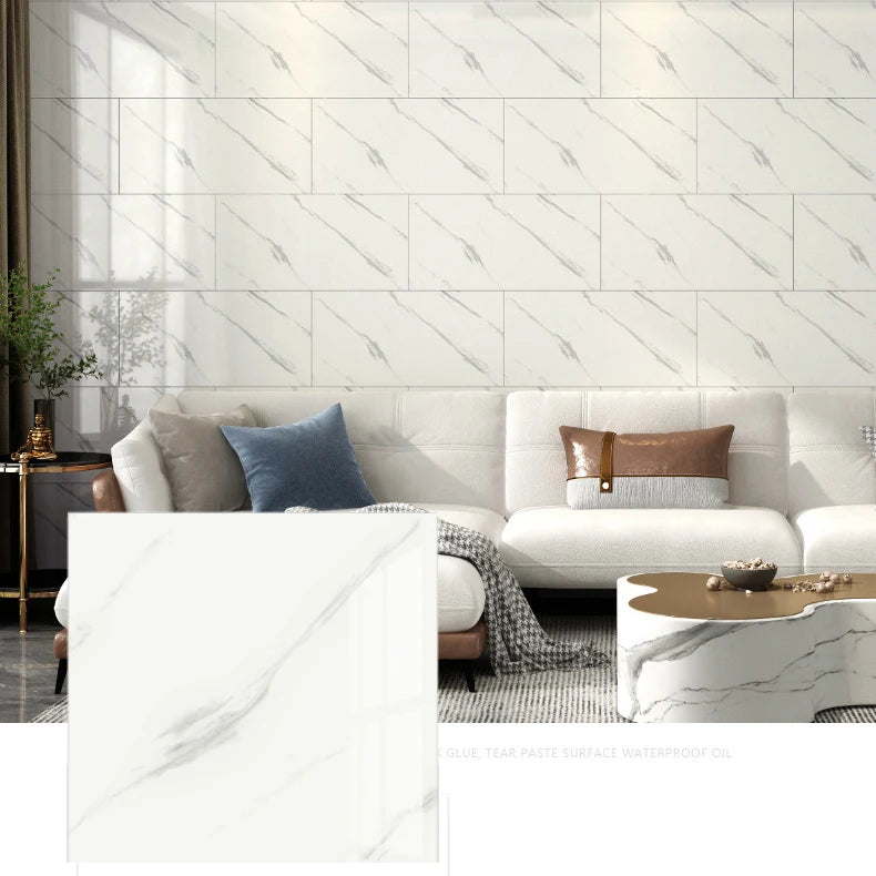 10-Pack Marble PVC Self-Adhesive Tile Wall Stickers 30×30cm Wall Tile Stickers Babs 8101 10pcs-30x30cm