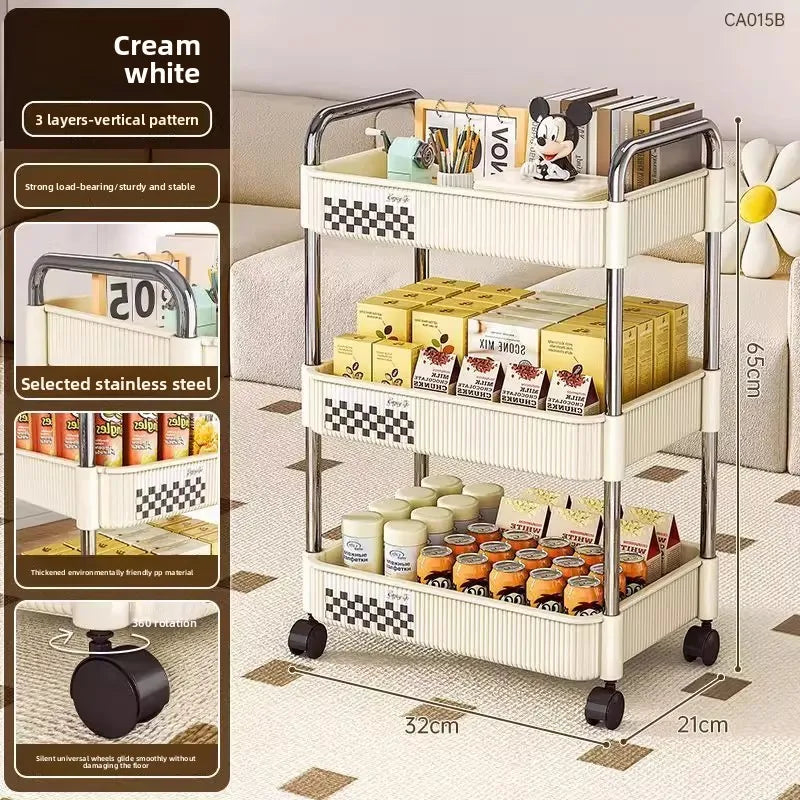 Multifunctional Rolling Cart Storage Organizer – Mobile Shelf Rolling Storage Cart Babs B
