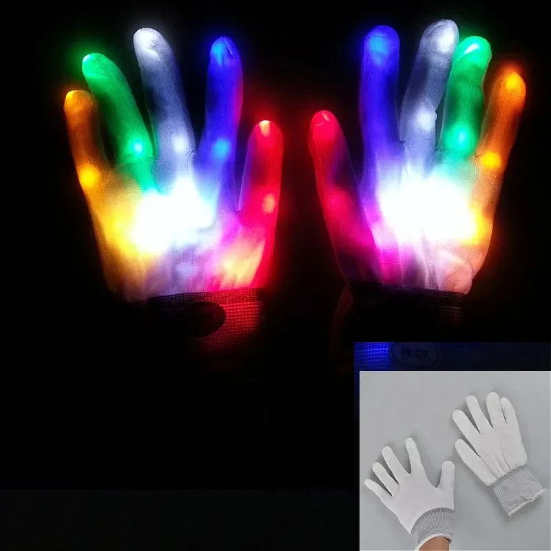 LED Flashing Fingertip Light-Up Gloves – Rave, Party & Cosplay LED Party Gloves Babs 5
