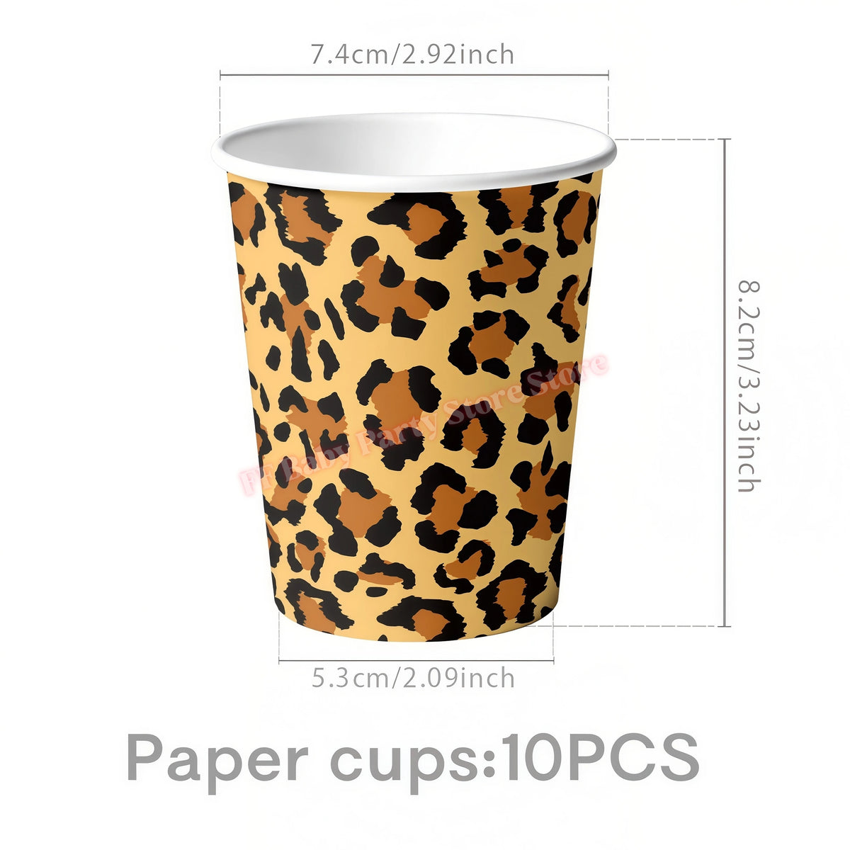 Leopard Print Birthday Party Supplies – Plates, Cups & Decor Party Decoration Set Babs 10pcs cup others