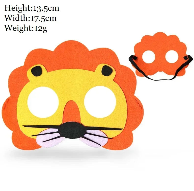 Kids Animal Felt Masks – Birthday, Cosplay & Forest Party Favors Kids Party Masks Babs lion