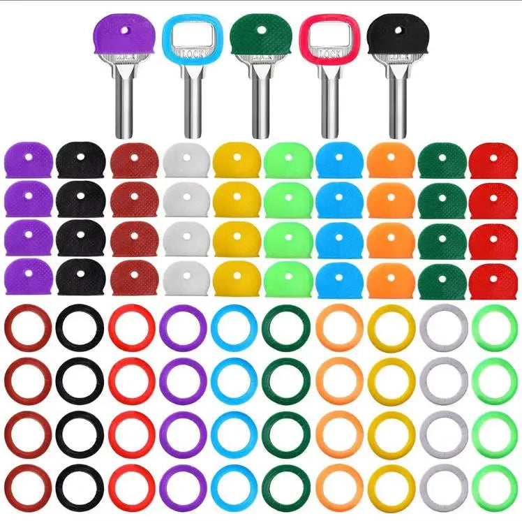 10pcs Silicone Key Sleeve Rings – Mixed Color DIY Key Markers Silicone Key Rings Babs